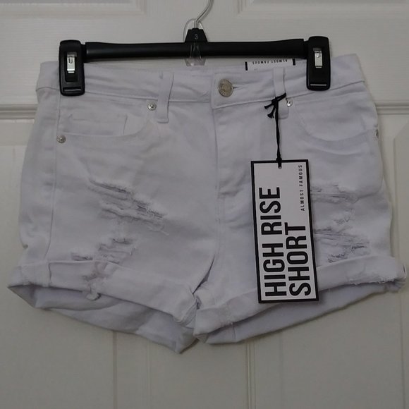 Almost Famous Distress Shorts Size 3 White - Picture 9 of 14